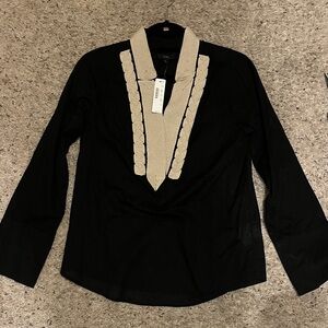 Jcrew Elegant Black and Cream Women's Top